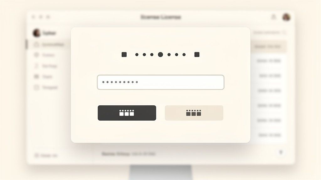 라이선스 인증 창 화면 구성